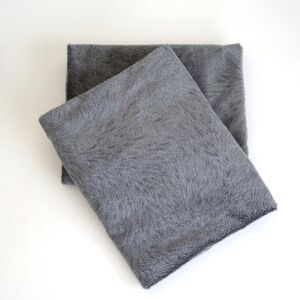 Set of 2 Soft Blue Grey Sherpa Style Pillow Shams Standard Size x2